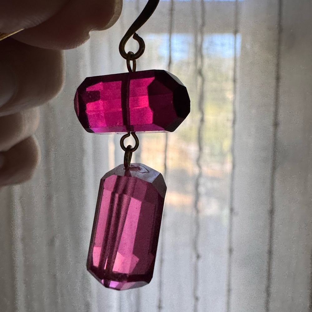 Trina Turk Pink and Gold Faceted Earrings - Picture 2 of 3